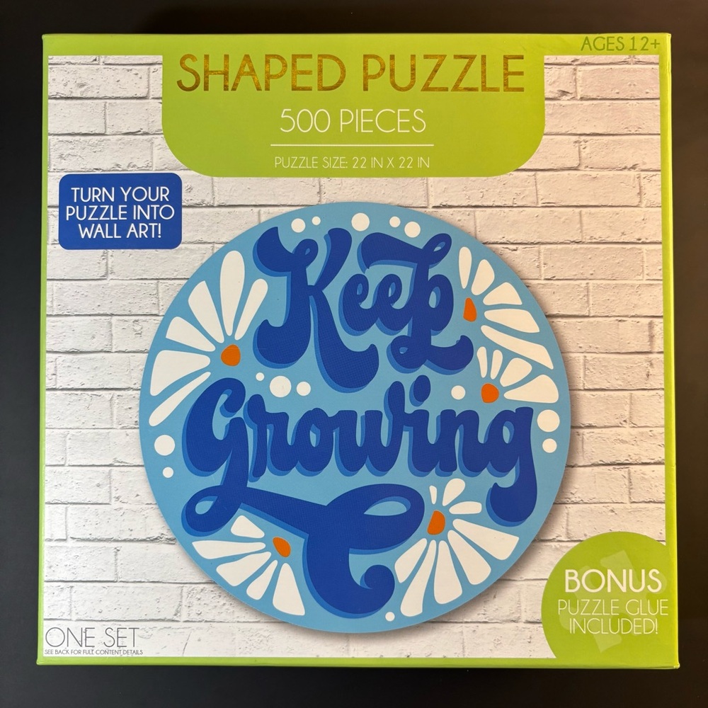 Keep Growing Round Inspirational Puzzle 500 Pieces